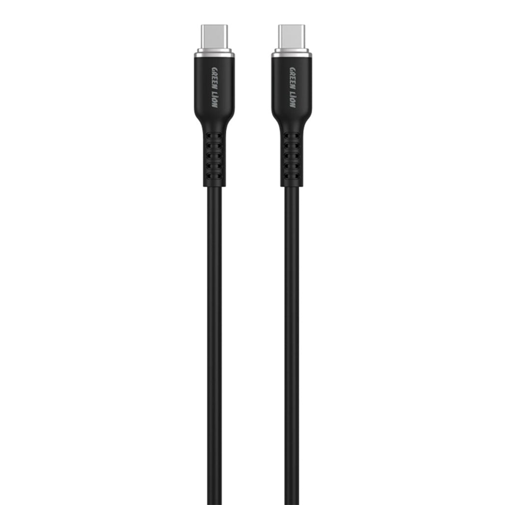 A Photo Of Green Lion USB-C to USB-C Silicone Cable - Fast Charging & Data Transfer - 1m Length