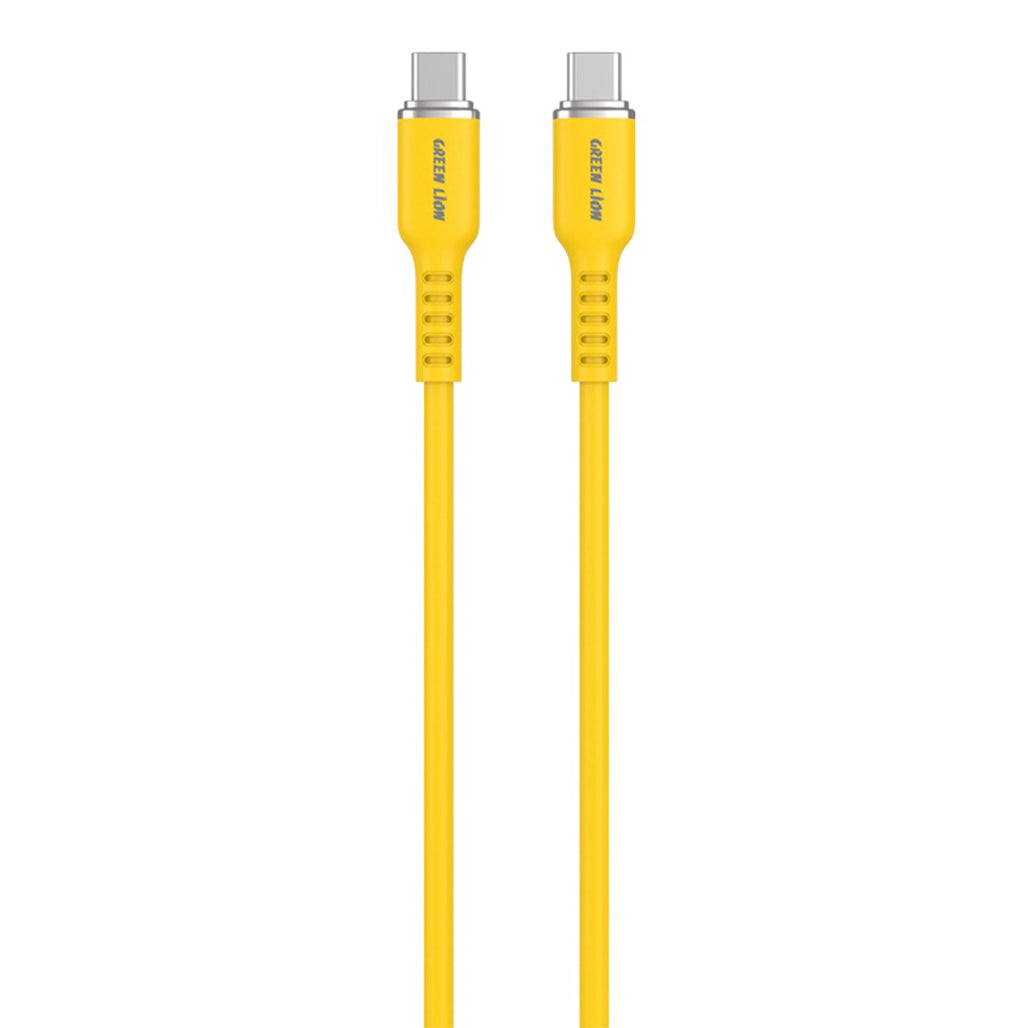 A Photo Of Green Lion USB-C to USB-C Silicone Cable - Fast Charging & Data Transfer - 1m Length