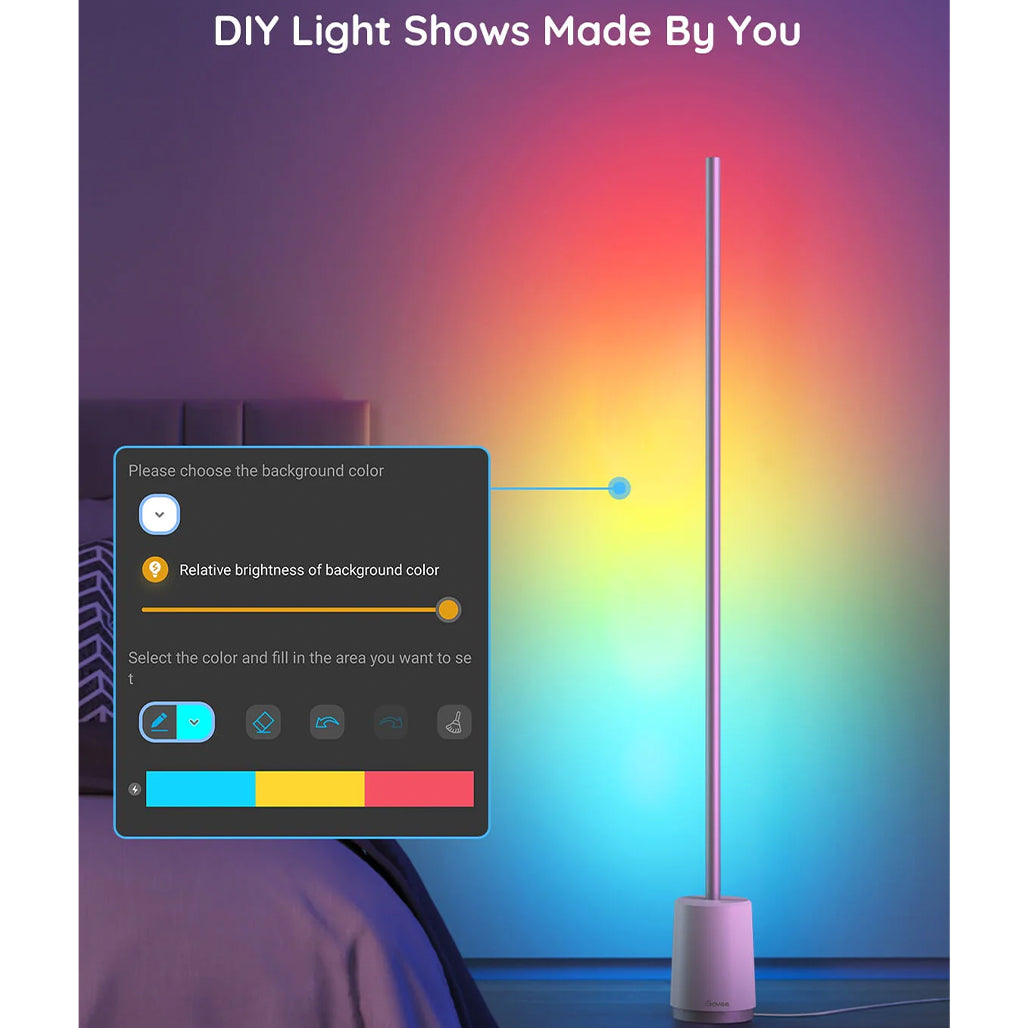Govee Lyra RGBICWW Corner Floor Lamp - H6072, 32965333647612, Available at 961Souq