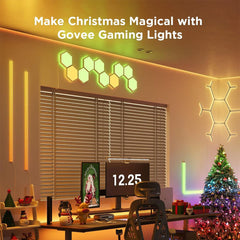 A Photo Of Govee Glide Lively RGBIC Wall Lights (H610A, 6 Pack) – Smart Customizable Indoor Lighting