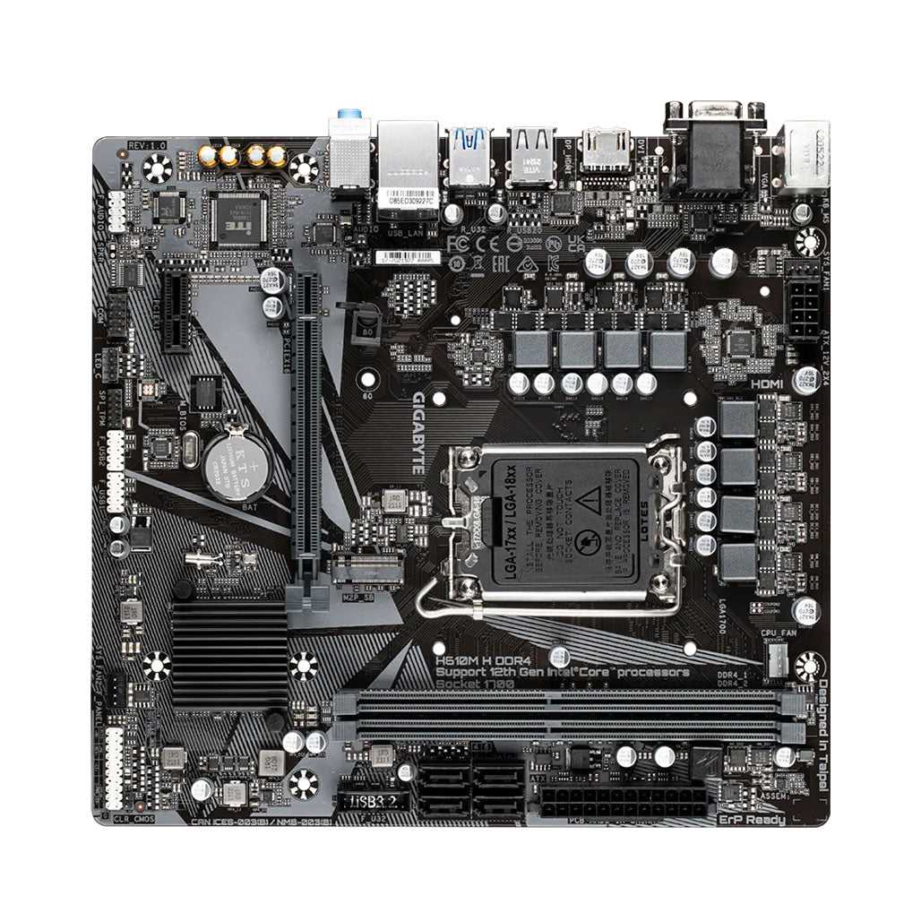 A Photo Of Gigabyte H610M H V2 DDR4 Motherboard - LGA1700 Socket, Intel 12th/13th Gen Support, Dual Channel DDR4