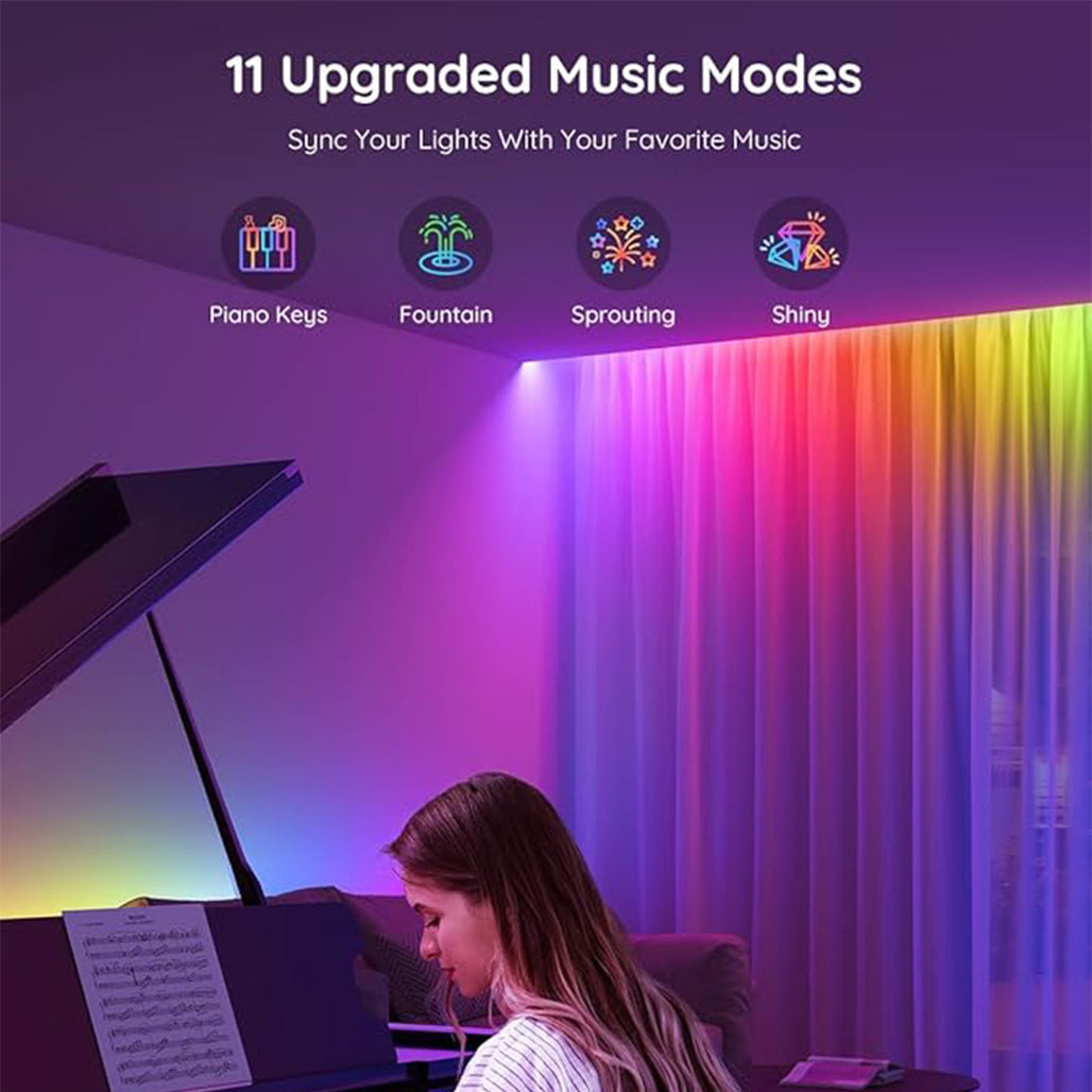 A Photo Of Govee RGBIC LED Strip Lights, 32.8ft Smart LED Lights for Bedroom, Bluetooth App Control, DIY Multicolor Lighting, Music Sync & 64+ Preset Scenes