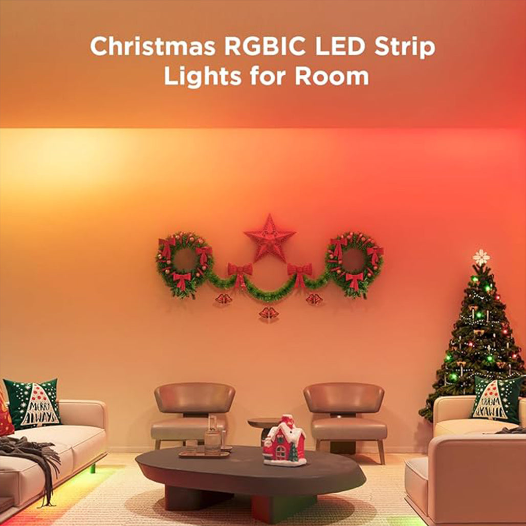 A Photo Of Govee RGBIC LED Strip Lights, 32.8ft Smart LED Lights for Bedroom, Bluetooth App Control, DIY Multicolor Lighting, Music Sync & 64+ Preset Scenes