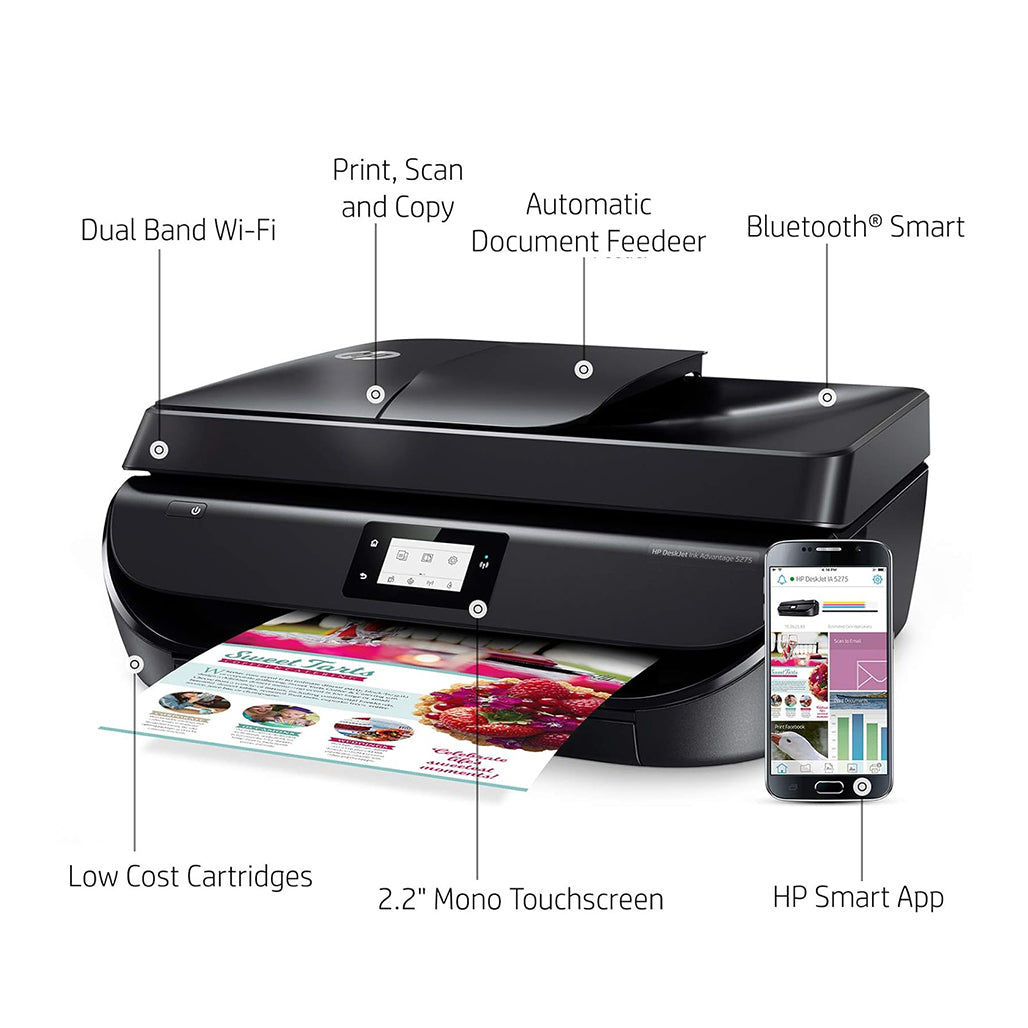 HP DeskJet Ink Advantage 5275 All-in-One Printer, 32866638921980, Available at 961Souq