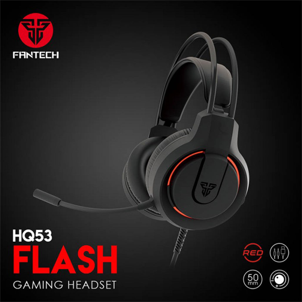 A Photo Of Fantech HQ53 Flash - Lightweight Gaming Headset with Red Lighting and Easy Volume Control