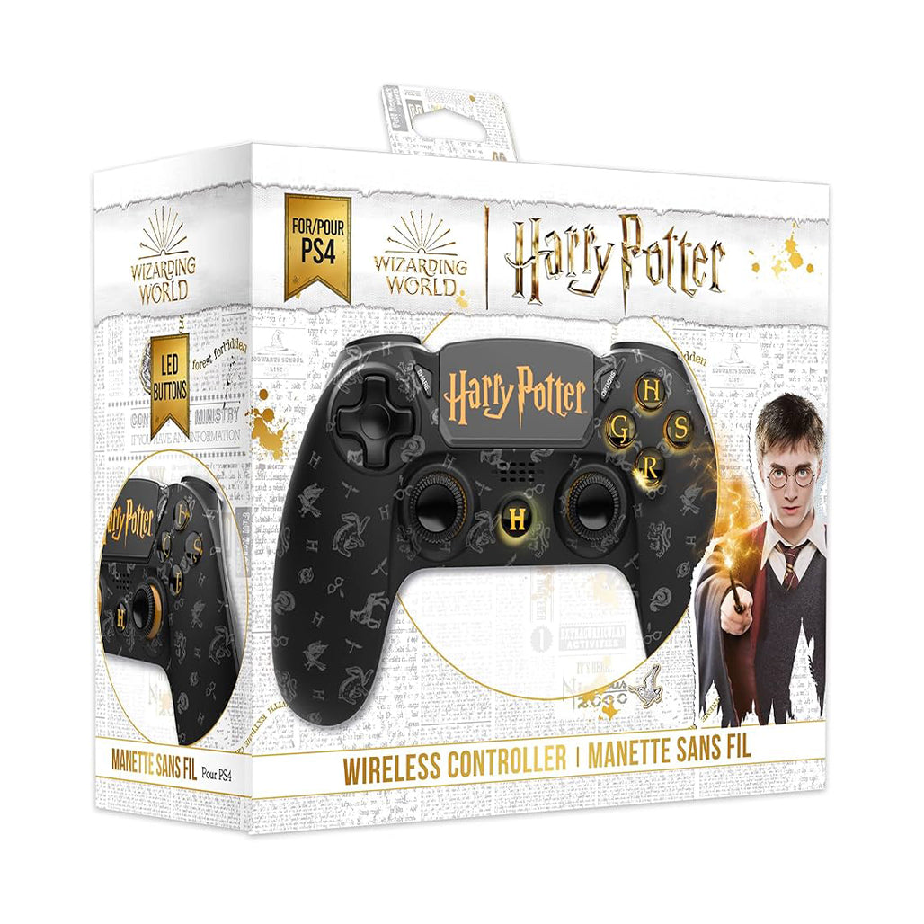 A Photo Of Harry Potter PS4 Wireless Controller - Double Vibration, Illuminated Buttons, 600mAh Battery - Black