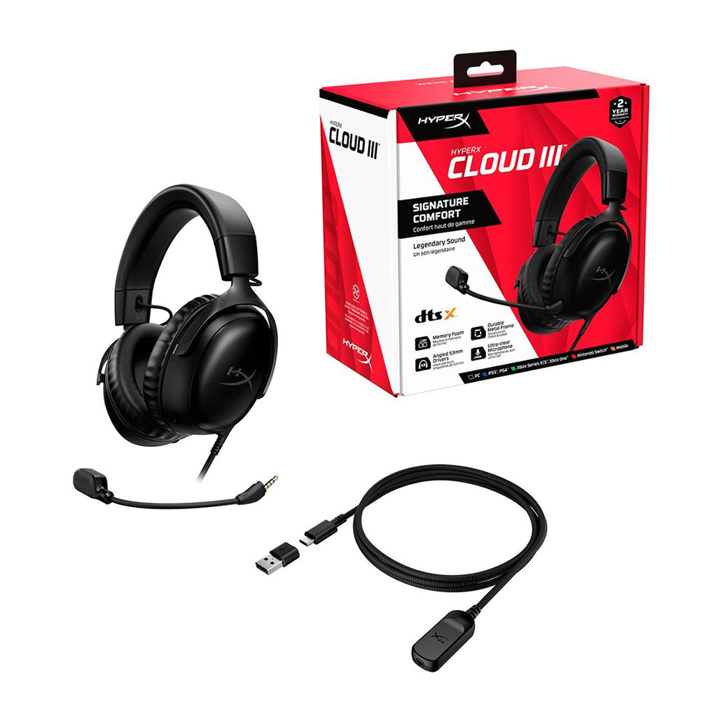 A Photo Of HyperX Cloud III Wired Gaming Headset - Black | 727A8AA - Enhanced Comfort & Superior Sound for Gamers