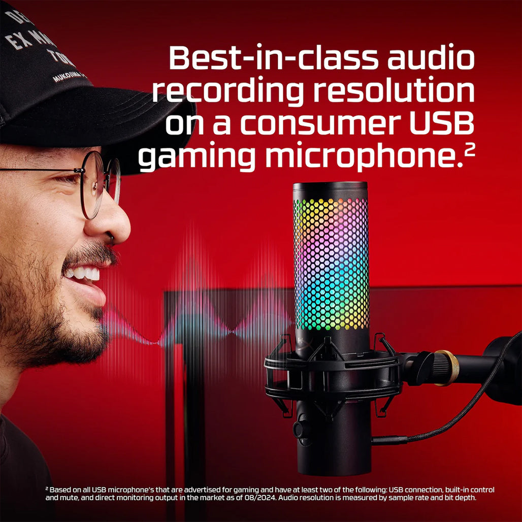 A Photo Of HyperX QuadCast 2 S - Advanced USB Microphone with Customizable aRGB Lighting and Superior Audio Quality