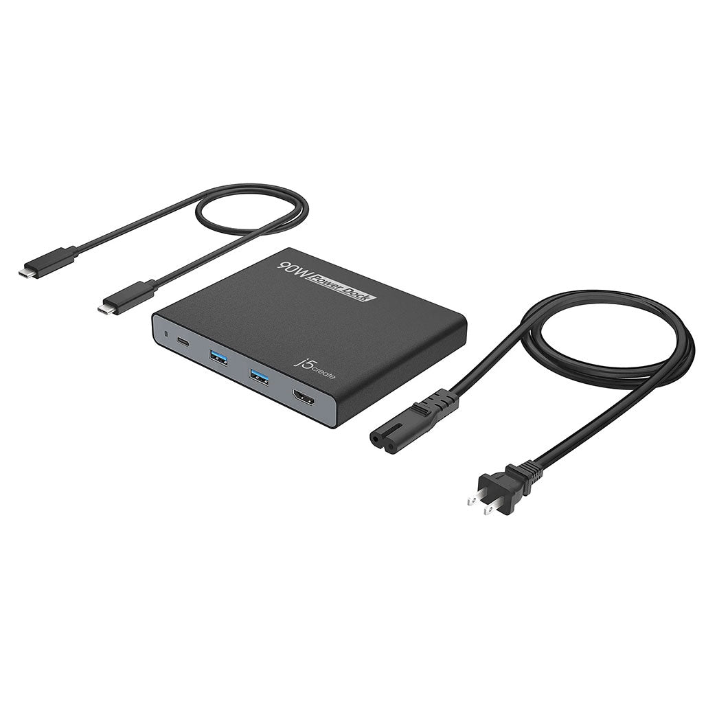 A Photo Of J5Create 90W Built-in USB-C™ Travel Dock - JCDP392 | Portable 4K HDMI Docking Station with Power Delivery