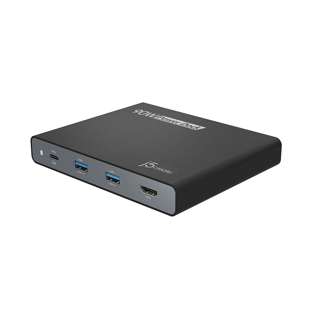 A Photo Of J5Create 90W Built-in USB-C™ Travel Dock - JCDP392 | Portable 4K HDMI Docking Station with Power Delivery