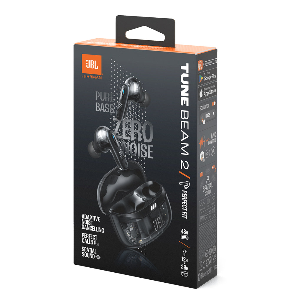 A Photo Of JBL Tune Beam 2 Ghost Edition - True Wireless Earbuds with Adaptive Noise Cancelling and JBL Pure Bass Sound