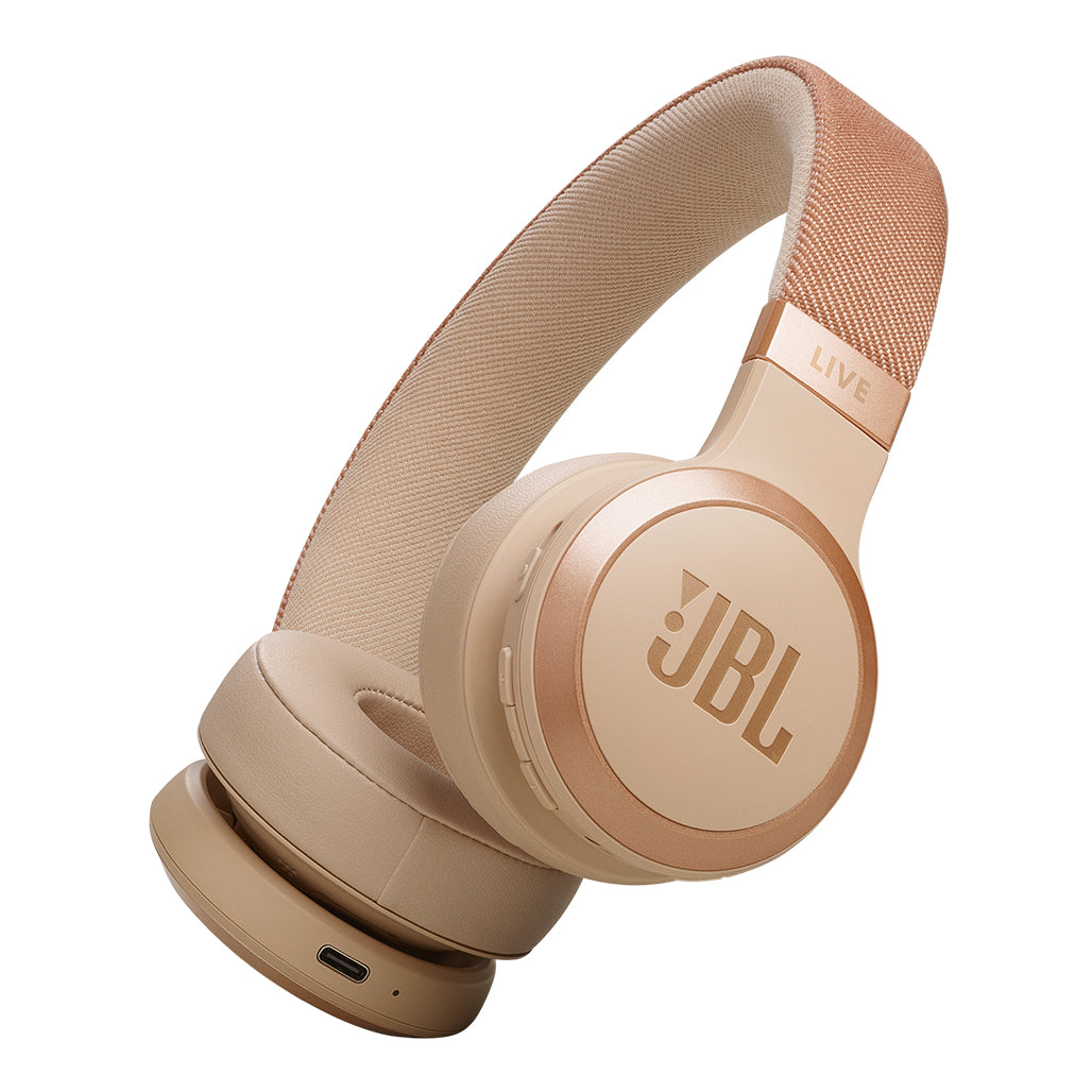 JBL Live 670NC Wireless On-Ear Headphones with True Adaptive Noise Cancellation - Sandstone, 32980859814140, Available at 961Souq