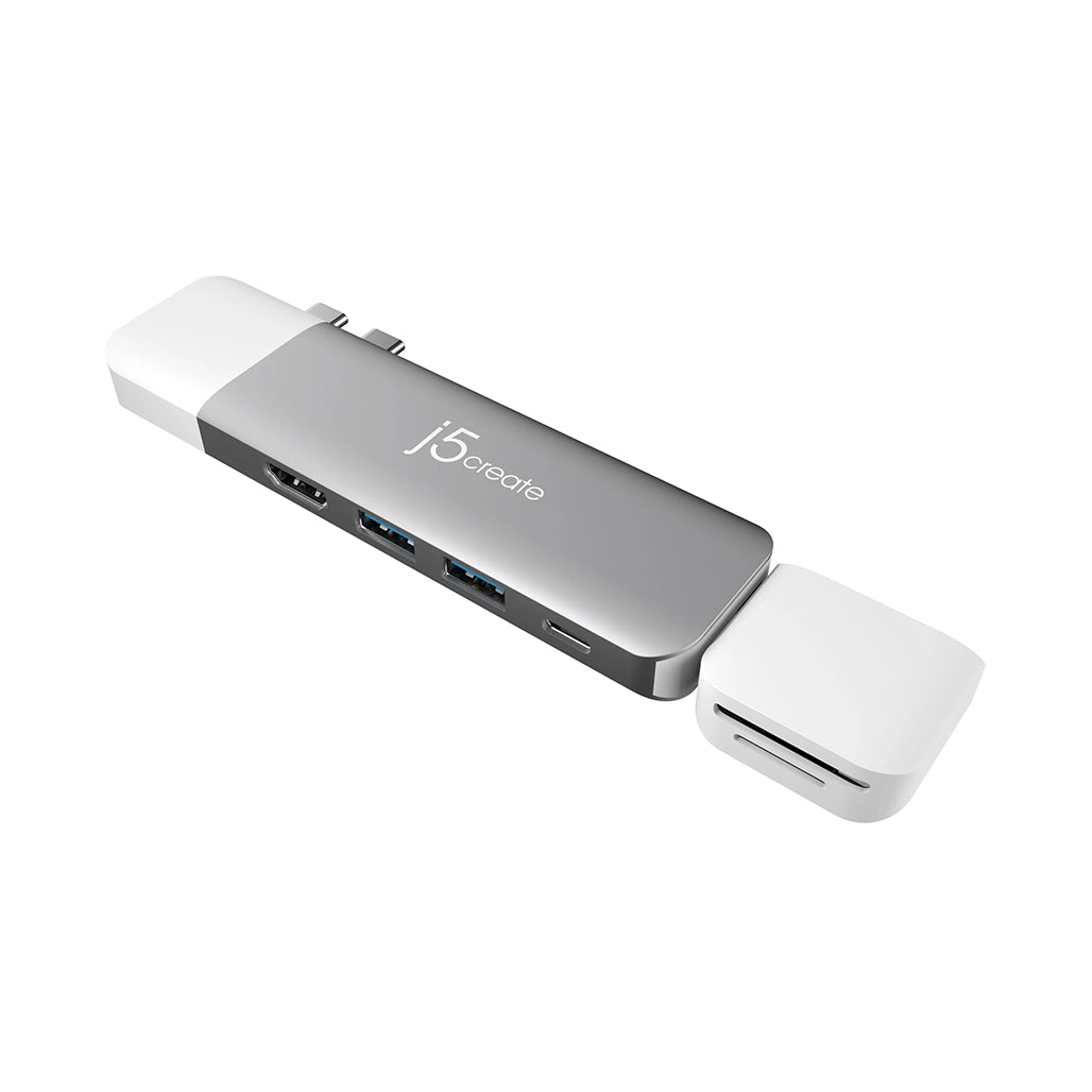 A Photo Of J5Create ULTRADRIVE USB-C™ Dual-Display Modular Dock JCD387 – 4K HDMI, 100W Power Delivery, USB 3.1 Gen 1, SD & microSD Support