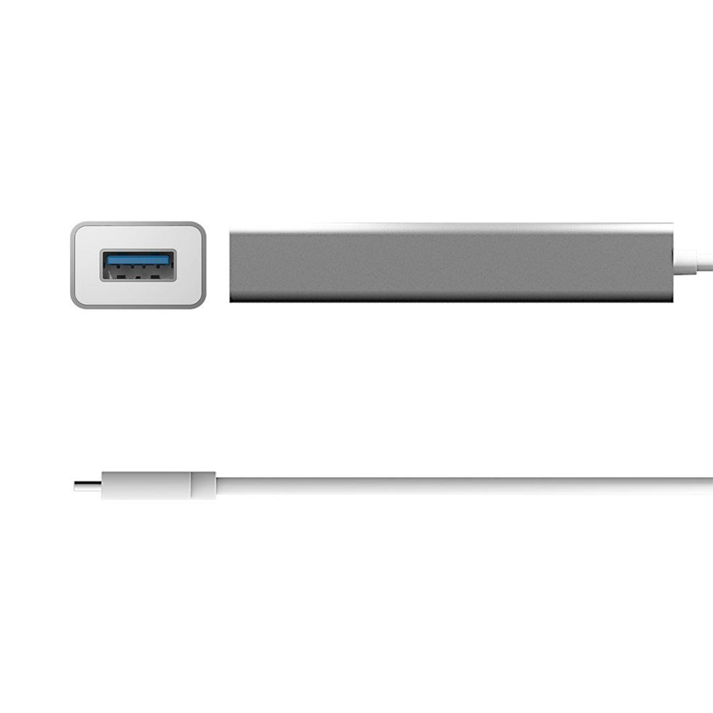 A Photo Of J5Create USB-C™ 4-Port Hub JCH344 - High-Speed USB 3.1 (Gen 1) Hub Compatible with Windows®, macOS®, Linux®, Chrome OS™