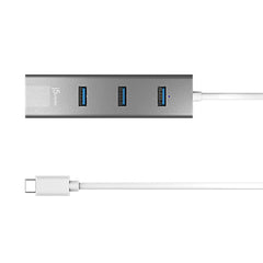 A Photo Of J5 Create USB-C® 3-Port Hub with Gigabit Ethernet JCH474 – High-Speed Data Transfer and Wired Network Connectivity