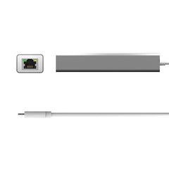 A Photo Of J5 Create USB-C® 3-Port Hub with Gigabit Ethernet JCH474 – High-Speed Data Transfer and Wired Network Connectivity