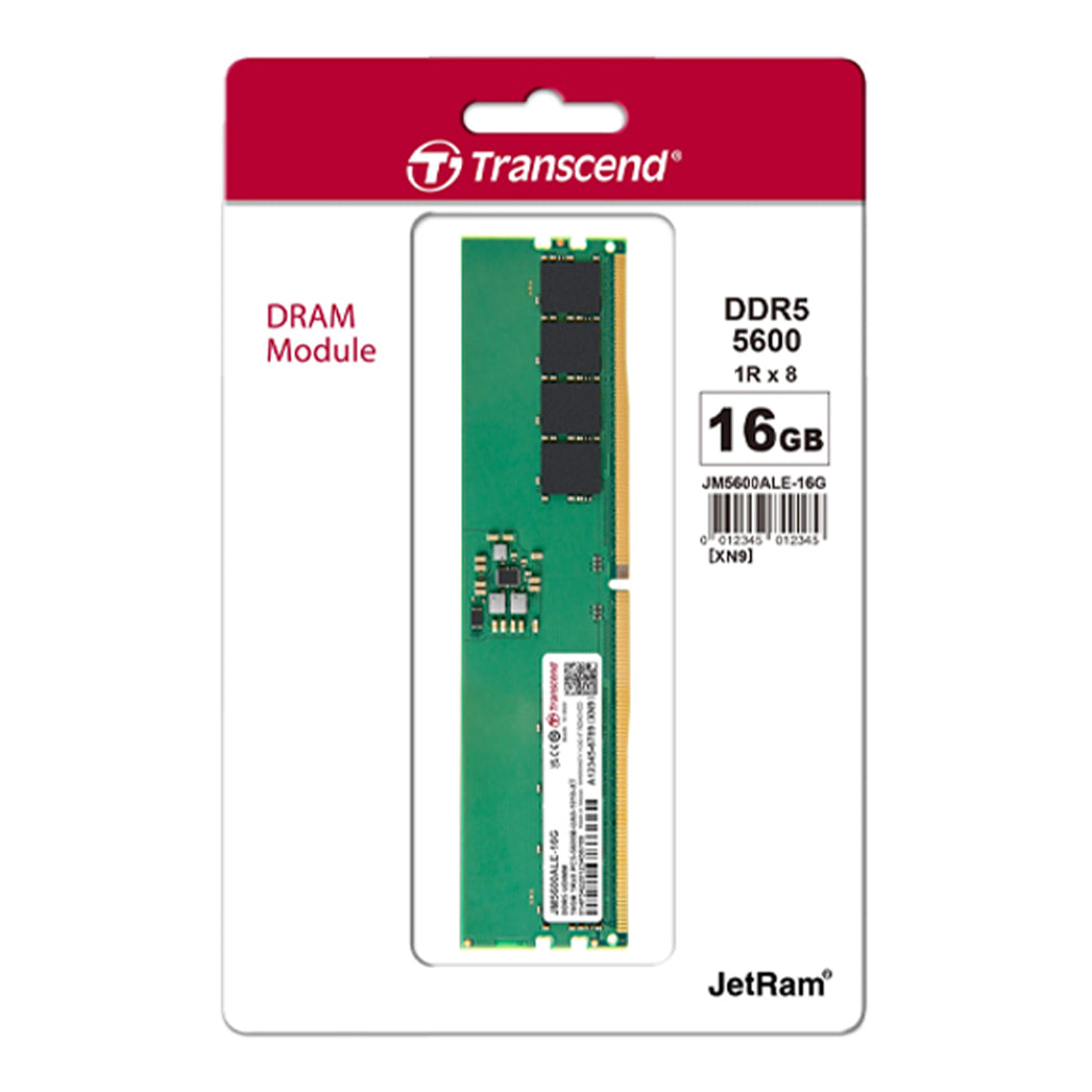 A Photo Of Transcend DDR5-5600 U-DIMM JetRam | High-Speed, Energy-Efficient RAM with On-Die ECC