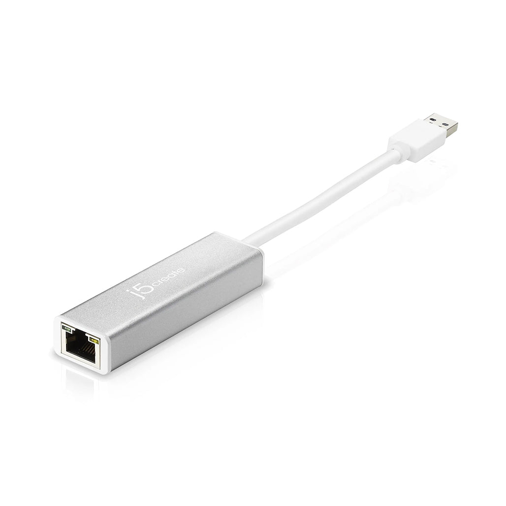 A Photo Of J5Create USB™ 3.0 Gigabit Ethernet Adapter JUE130 – macOS®/Windows®/Chrome OS™ Compatible