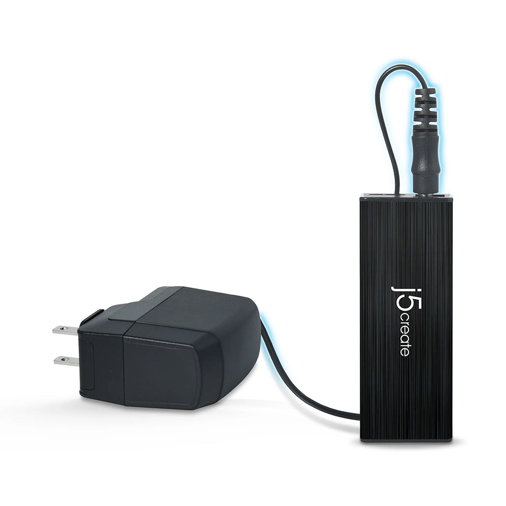 A Photo Of J5Create USB™ 3.0 4-Port Mini Hub JUH344 - Fast-Charging USB Adapter for Windows®, macOS®, Linux®