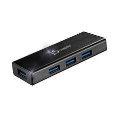 A Photo Of J5Create USB™ 3.0 4-Port Mini Hub JUH344 - Fast-Charging USB Adapter for Windows®, macOS®, Linux®