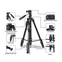 A Photo Of Jmary KP-2294 Professional Tripod with 1/4 UNC Screw, 3kg Load Capacity, and 179cm Maximum Height