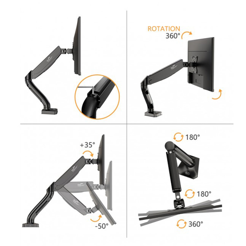 A Photo Of KALOC DS90 Adjustable Monitor Arm with Gas Spring for 17