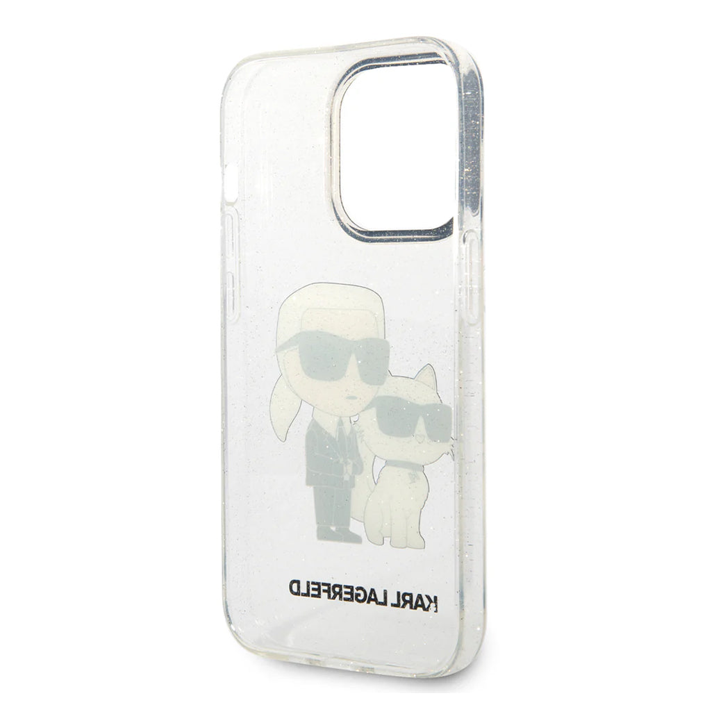 A Photo Of Karl Lagerfeld - IML Glitter NFT Karl & Choupette Hard Case - For iPhone 15 Pro