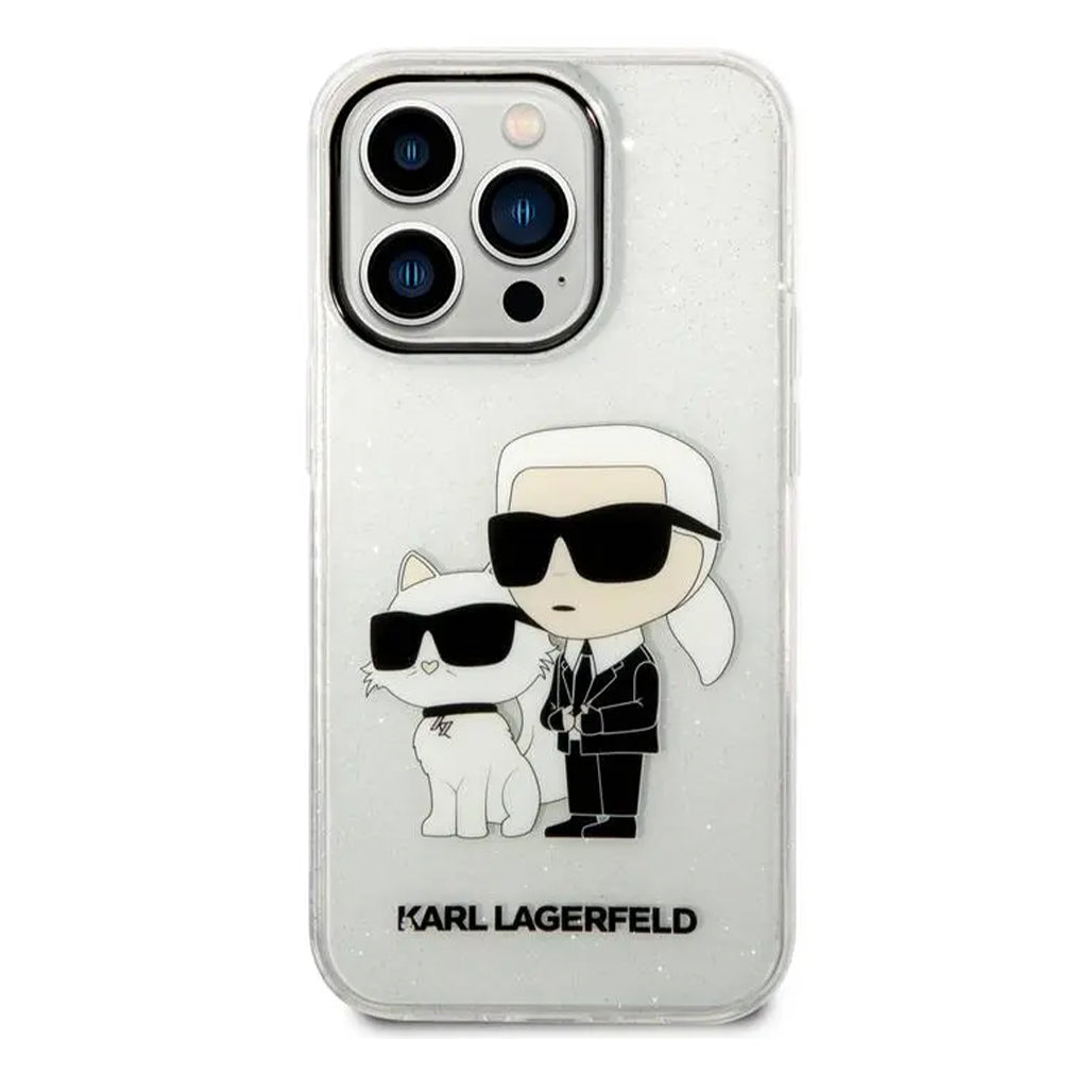 A Photo Of Karl Lagerfeld - IML Glitter NFT Karl & Choupette Hard Case - For iPhone 15 Pro