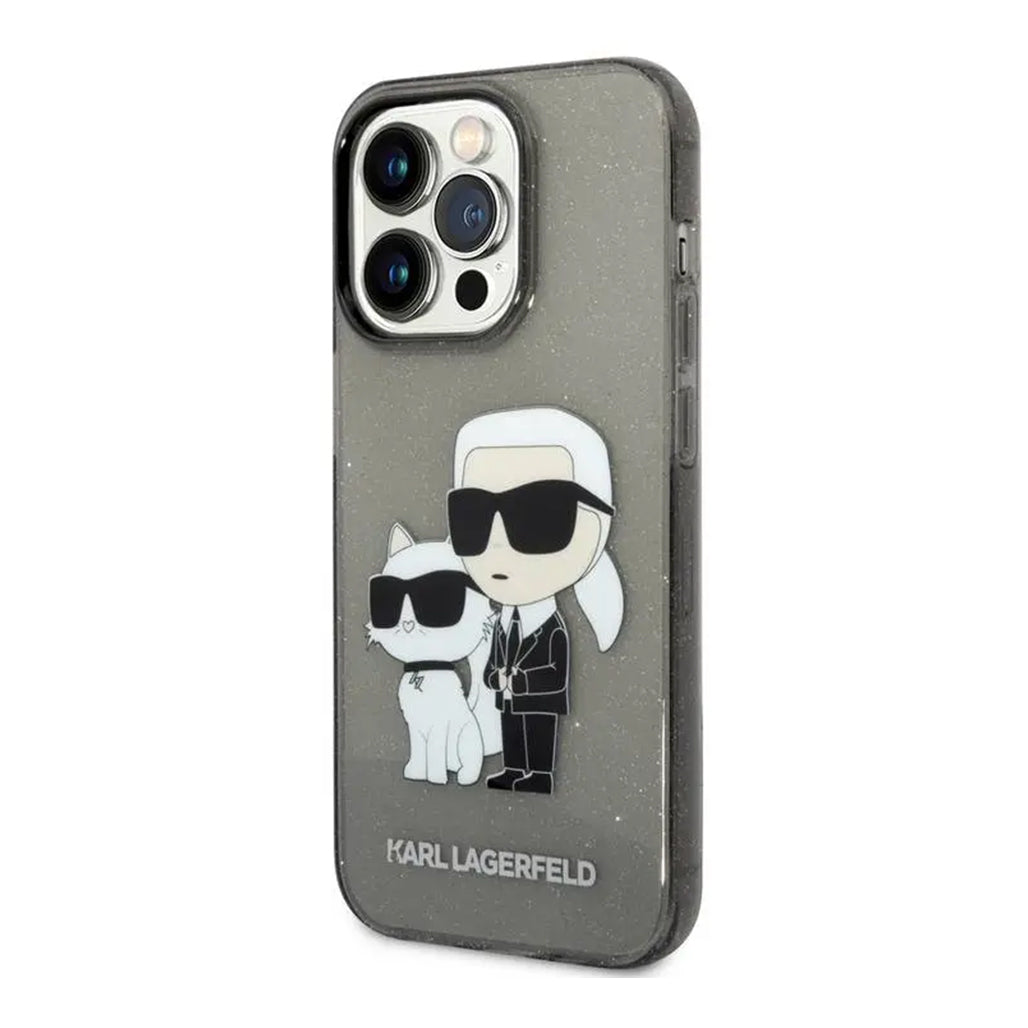 A Photo Of Karl Lagerfeld - IML Glitter NFT Karl & Choupette Hard Case - For iPhone 15 Pro