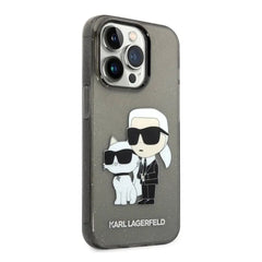 A Photo Of Karl Lagerfeld - IML Glitter NFT Karl & Choupette Hard Case - For iPhone 15 Pro