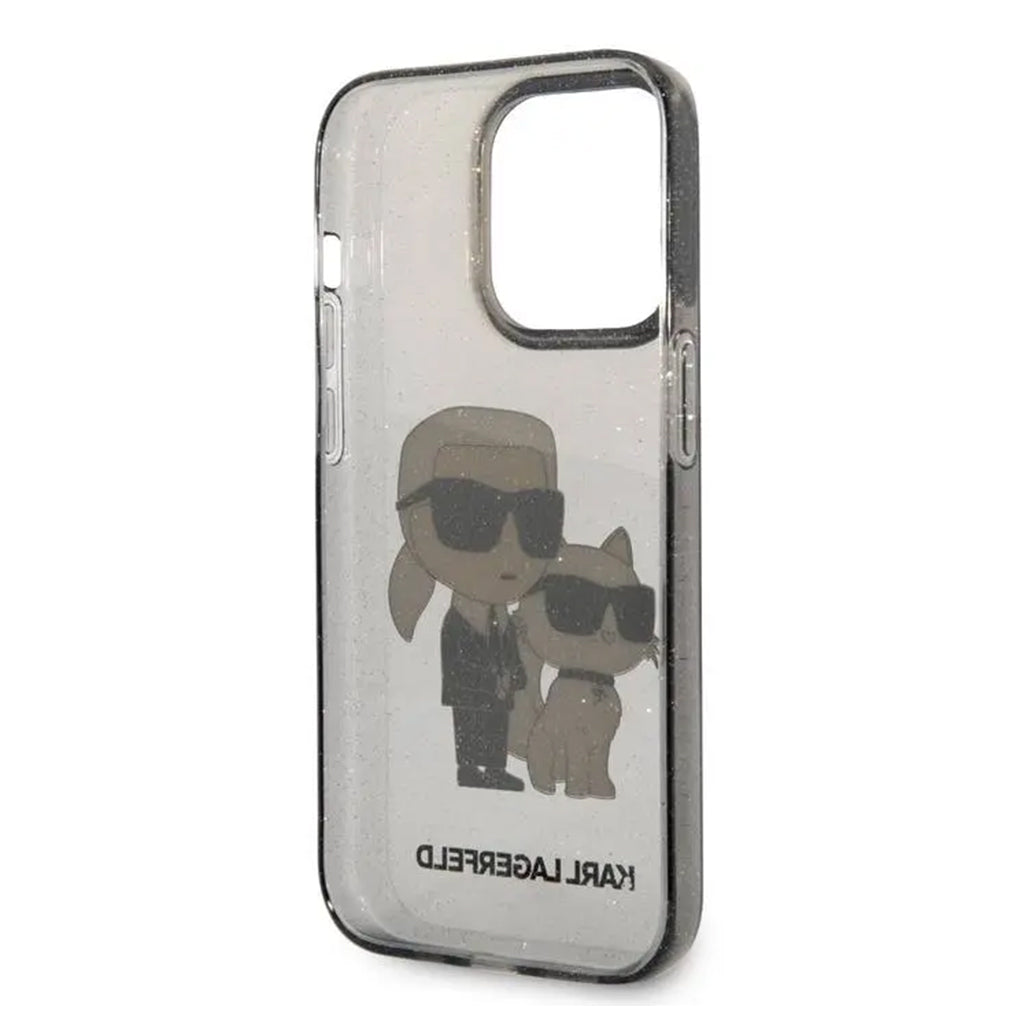 A Photo Of Karl Lagerfeld - IML Glitter NFT Karl & Choupette Hard Case - For iPhone 15 Pro