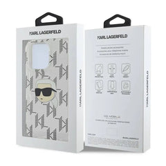 A Photo Of Karl Lagerfeld IML Electroplated Hard Case with Karl Head & Monogram Design for iPhone 16 Pro Max – Luxury and Durable Protection