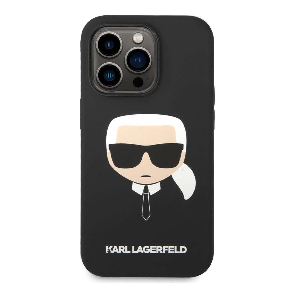 A Photo Of Karl Lagerfeld - Silicone Black Case - for iPhone 14 Pro Max