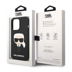 A Photo Of Karl Lagerfeld - Silicone Black Case - for iPhone 14 Pro Max