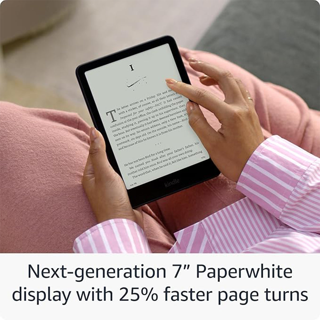 A Photo Of Kindle Paperwhite (12th Gen, 2024) – 7” Waterproof e-Reader with 16GB Storage, Adjustable Warm Light, Long Battery Life, and Faster Performance