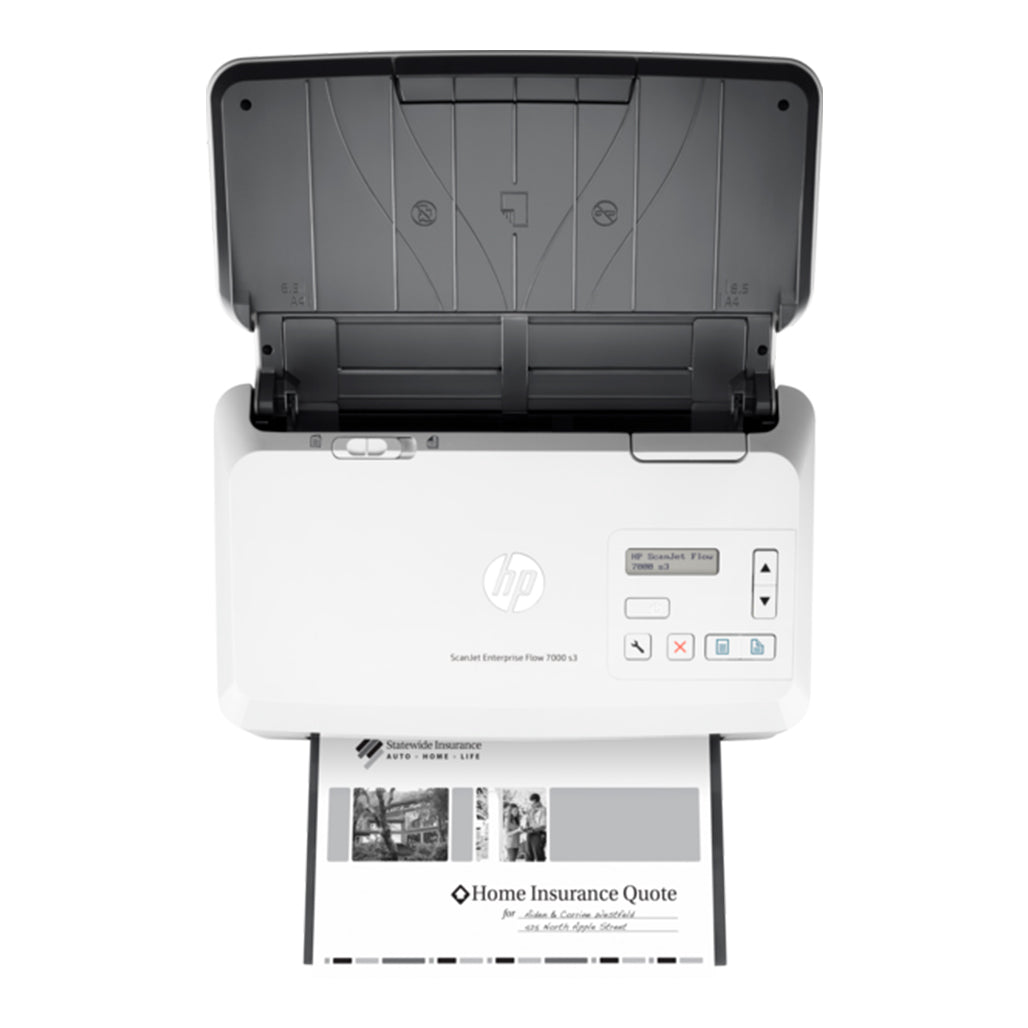 A Photo Of HP ScanJet Enterprise Flow 7000 s3 | High-Speed Sheet-fed Document Scanner | 150 IPM Duplex Scanning | 80-Page ADF | Efficient Performance