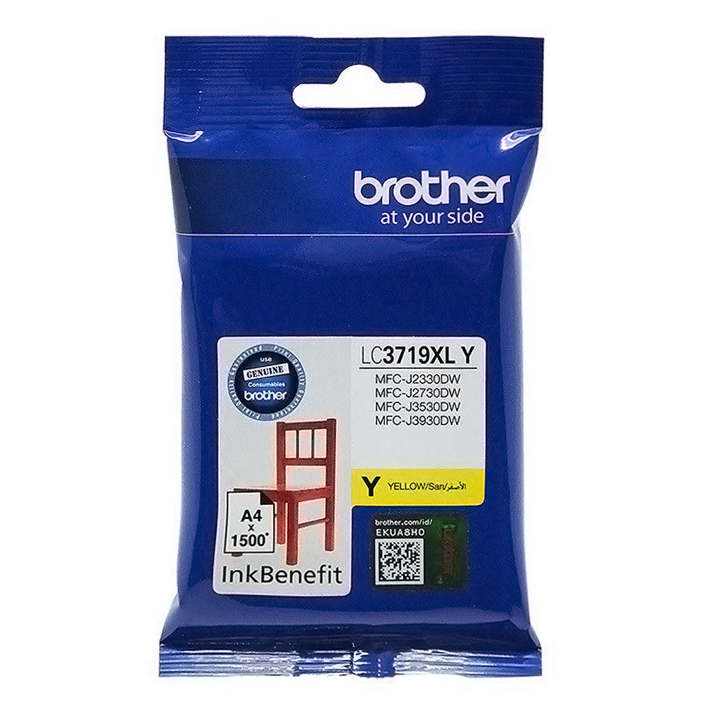 A Photo Of Brother LC3719XLY Yellow Ink Cartridge