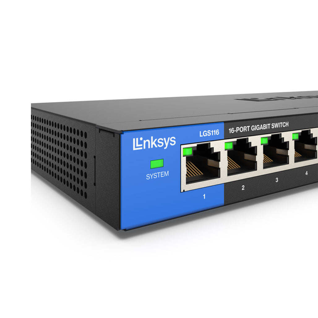 A Photo Of Linksys LGS116 16-Port Business Desktop Gigabit Switch | Energy Efficient Ethernet