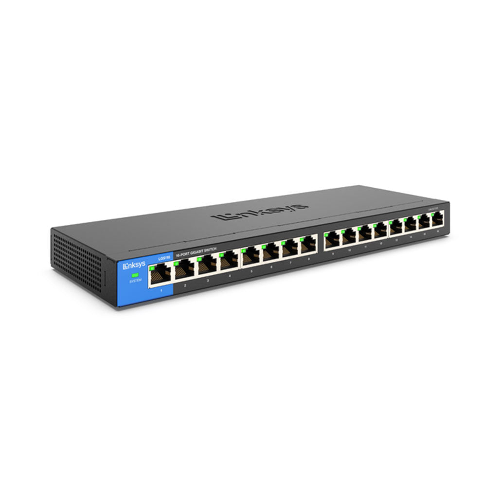 A Photo Of Linksys LGS116 16-Port Business Desktop Gigabit Switch | Energy Efficient Ethernet