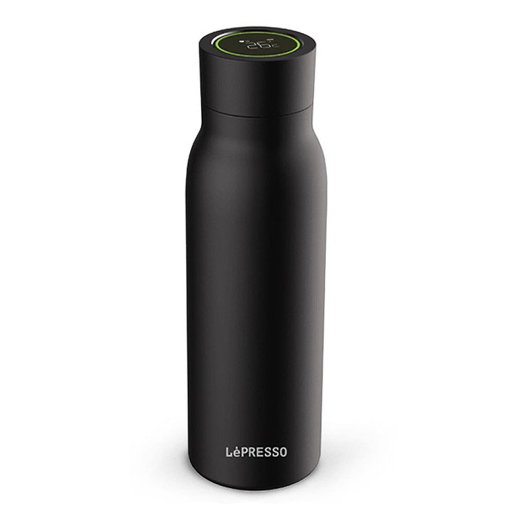 A Photo Of LePresso 600ml Smart Hydration Vacuum Bottle | Stainless Steel, 12-Hour Temperature Retention, Digital Tracking & Alerts | LP600SBBK