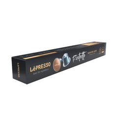 A Photo Of LePresso Aluminum Coffee Capsules for Nespresso Machines – 10pc Ristretto Blend with 70% Arabica, 30% Robusta