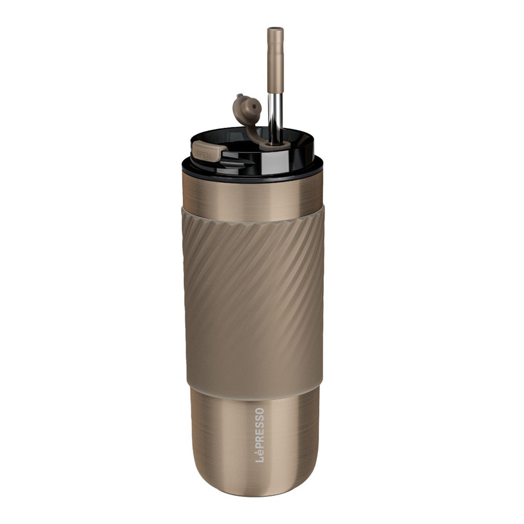 A Photo Of Lepresso Thermal Tumbler with Infusion Filter - 520ml Stainless Steel Insulated Bottle with Reusable Straw