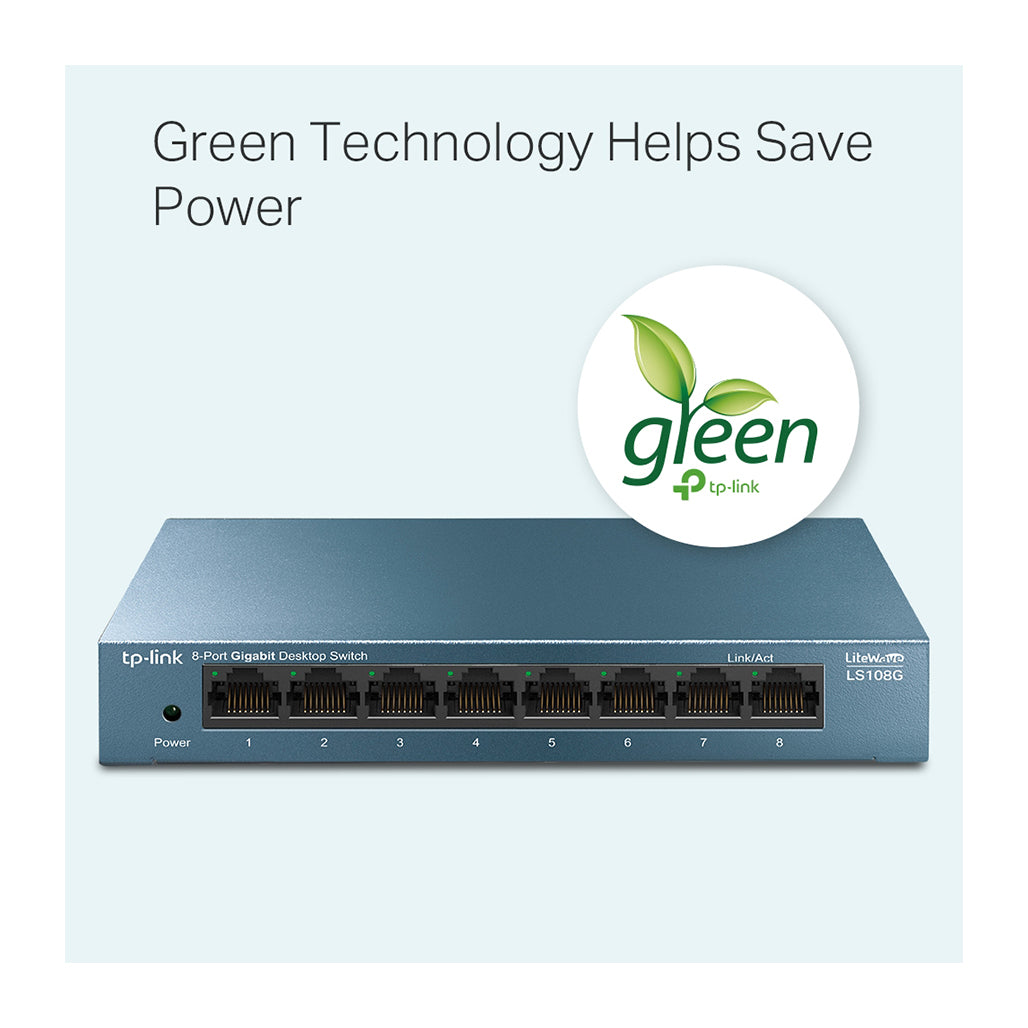 A Photo Of TP-Link LS108G 8-Port Gigabit Desktop Switch | Reliable, Energy-Efficient Networking