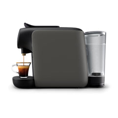 A Photo Of Philips L'OR Barista Sublime Capsule Coffee Machine - Double Shot Espresso Maker with Volume Personalisation, Cashmere Gris