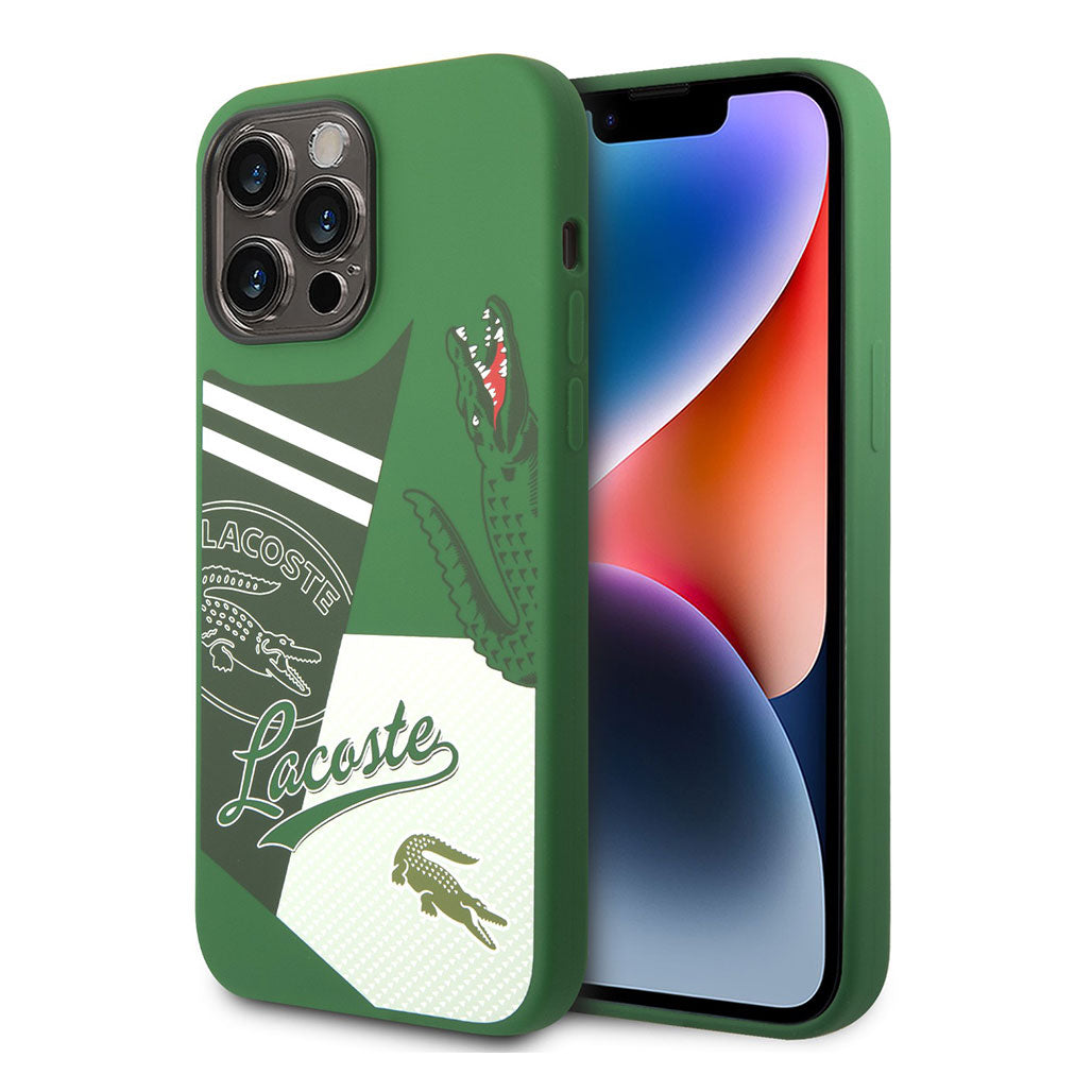 Lacoste Hard Case Liquid Silicone / Microfiber Patchwork B for iPhone 14 Pro Max, 31956829569276, Available at 961Souq