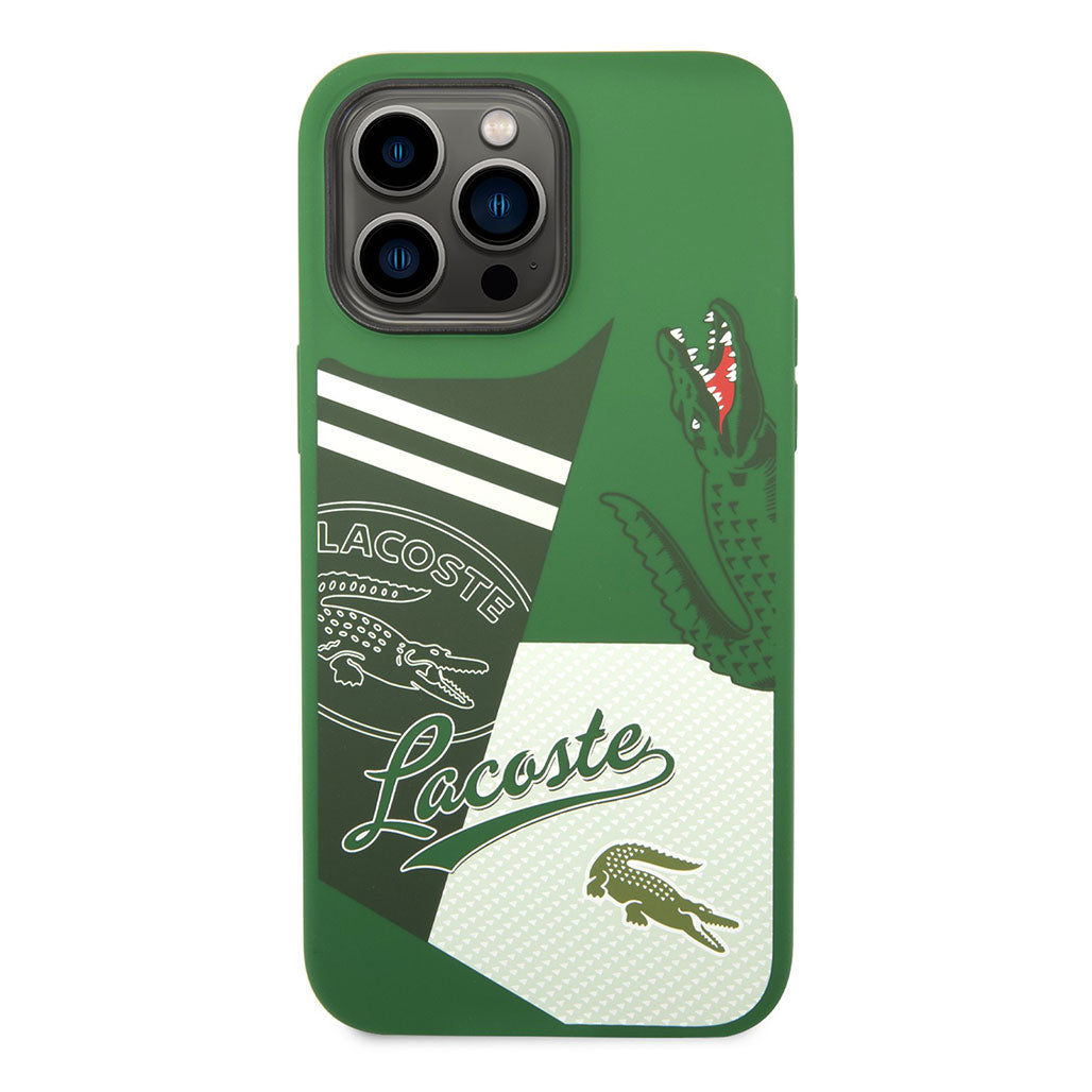 Lacoste Hard Case Liquid Silicone / Microfiber Patchwork B for iPhone 14 Pro Max, 31956829602044, Available at 961Souq