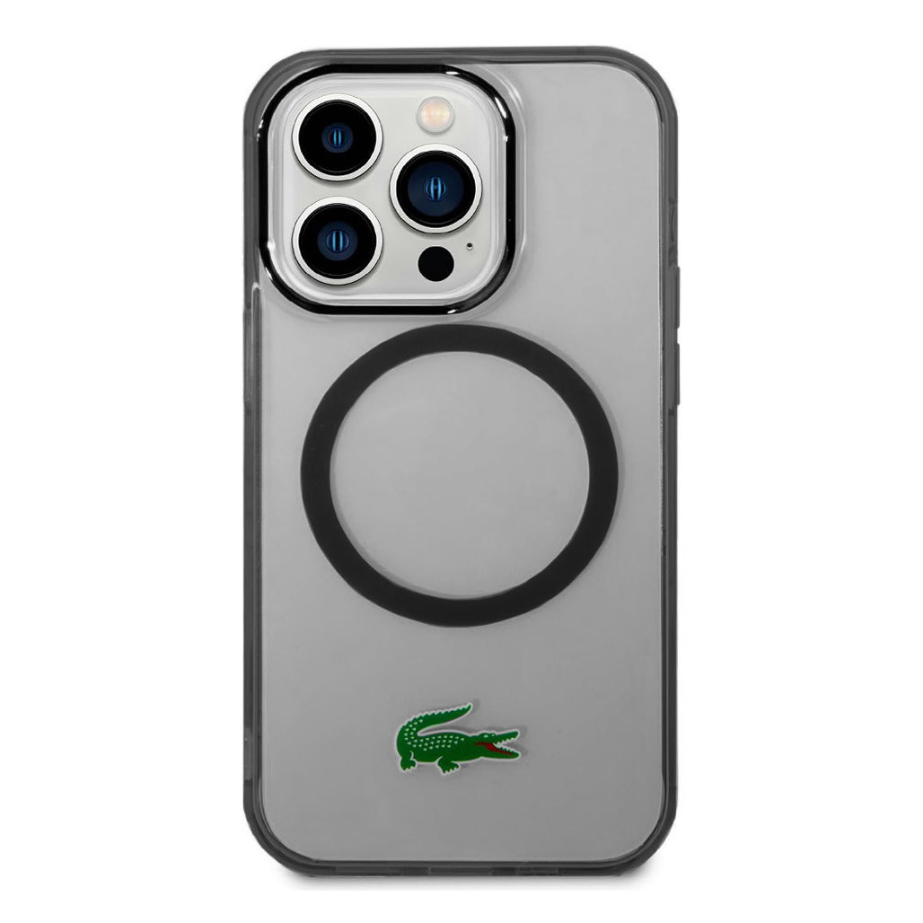 A Photo Of Lacoste MagSafe Transparent Case for iPhone 15 Pro - Blue