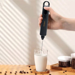 A Photo Of LePresso 3-in-1 Rechargeable Frother - Black | Multi-Speed Mixer for Batter, Cream, and Milk Frothing