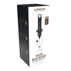 A Photo Of LePresso 3-in-1 Rechargeable Frother - Black | Multi-Speed Mixer for Batter, Cream, and Milk Frothing