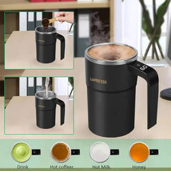 A Photo Of LePresso Auto Magnetic Stirring Cup – 380ml Self-Stirring, Rechargeable Stainless Steel Cup with Touch Control & Patented Design